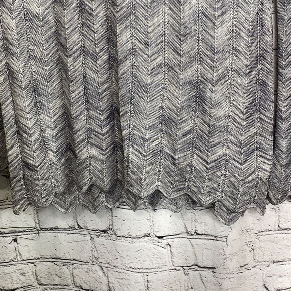 WHBM Long Tunic V-Neck Dressy Sweater‎ Flare Sleeve Metallic Silver Grey M - Picture 5 of 14